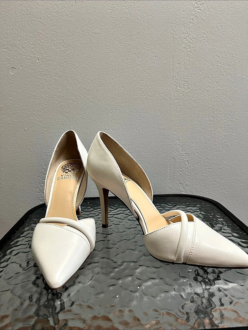 Vince Camuto Pointed Toe Heels in White